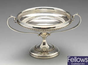An early 20th century silver tazza dish.