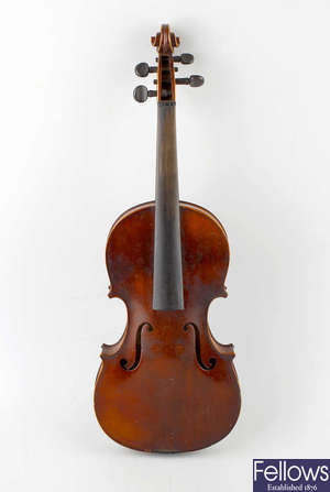 An early 20th century violin. 