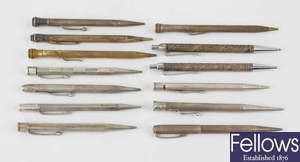 A selection of early 20th century and later silver pencils etc. 