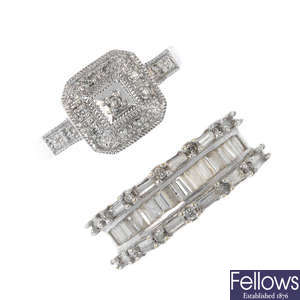 Two diamond dress rings.
