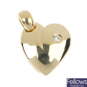 A laser-drilled diamond heart shape pendant.