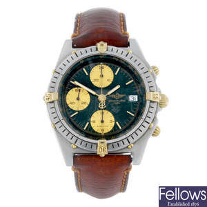 BREITLING - a gentleman's stainless steel Chronomat chronograph wrist watch.