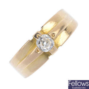 A 18ct mid 20th century diamond single-stone ring.