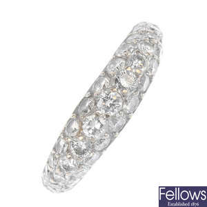 A diamond dress ring, engraved Gioia.