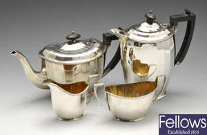 An early twentieth century silver tea service.