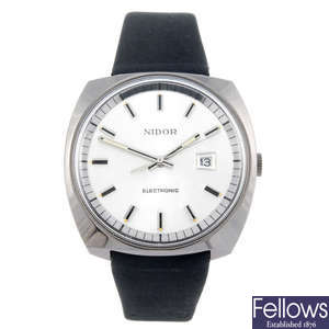 
NIDOR - a gentleman's stainless steel wrist watch.