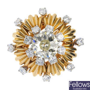 A 1960s diamond cluster ring.