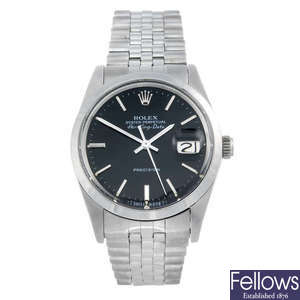 ROLEX - a gentleman's stainless steel Oyster Perpetual Air-King Date bracelet watch.
