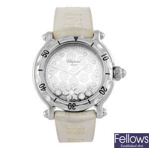 CHOPARD - a lady's stainless steel Happy Sport Snowflake wrist watch.
