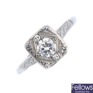 An early 20th century diamond dress ring. 