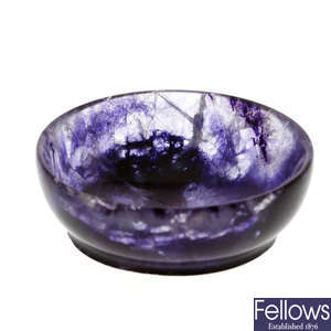 A small Blue John shallow bowl or dish