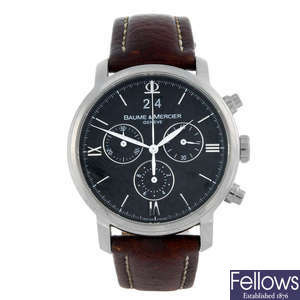 BAUME & MERCIER - a gentleman's stainless steel Classima chronograph wrist watch.