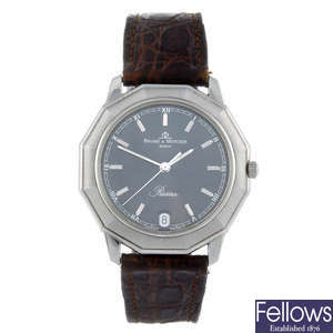 BAUME & MERCIER - a gentleman's stainless steel Riviera wrist watch.