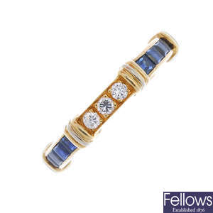 CARTIER - a sapphire and diamond full-circle eternity ring.