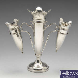 A 1920's silver epergne, etc.