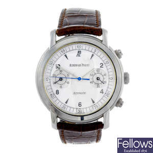 AUDEMARS PIGUET - a gentleman's Jules Audemars chronograph wrist watch.