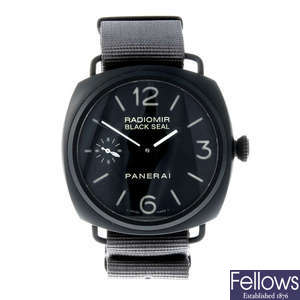 PANERAI - a gentleman's ceramic Radiomir Black Seal wrist watch.