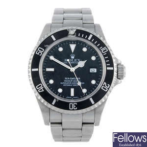 ROLEX - a gentleman's stainless steel Oyster Perpetual Date Sea-Dweller bracelet watch.