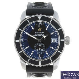 BREITLING - a gentleman's stainless steel Aeromarine Superocean Heritage wrist watch.