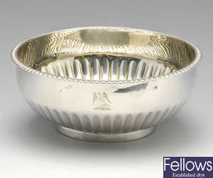 A George III silver bowl.