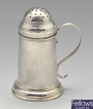 A mid-eighteenth century Irish silver kitchen pepper.