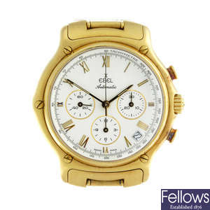 (126674-1-A) EBEL - a gentleman's yellow metal 1911 chronograph bracelet watch.
