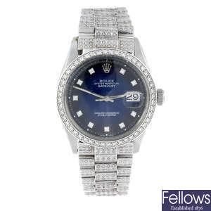 (126895-1-A) ROLEX - a gentleman's stainless steel Oyster Perpetual Datejust bracelet watch.