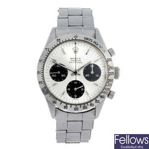ROLEX - a gentleman's stainless steel Cosmograph Daytona chronograph bracelet watch.