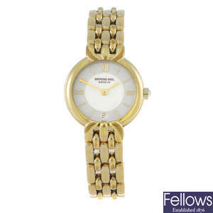 (27516) RAYMOND WEIL - a lady's gold plated bracelet watch.