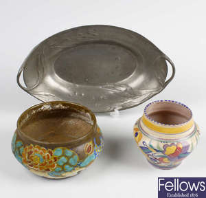 A small Poole pottery bowl, etc. 