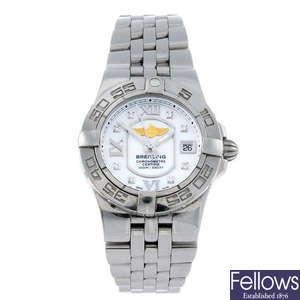 BREITLING - a lady's stainless steel Galactic 30 bracelet watch.