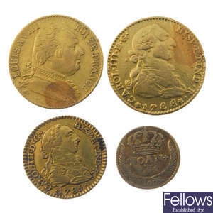 Spain, Charles IV, gold Escudo 1785 DV, etc.