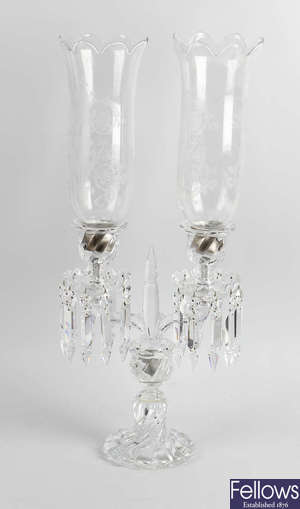 A Baccarat twin branch candelabra.