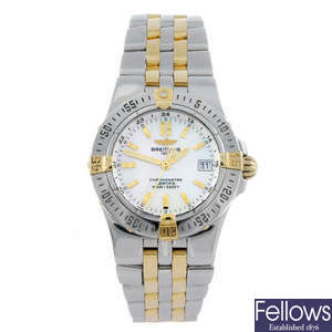 BREITLING - a lady's stainless steel Windrider Starliner bracelet watch.