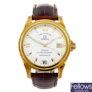OMEGA - a limited edition gentleman's 18ct yellow gold De Ville Co-Axial Chronometer wrist watch.