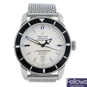 BREITLING - a gentleman's stainless steel Aeromarine Superocean Heritage 46 bracelet watch.