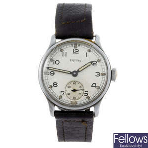 UNITAS - a gentleman's stainless steel wrist watch.