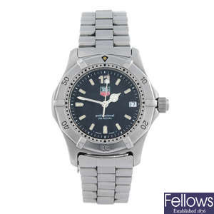 TAG HEUER - a mid-size stainless steel 2000 Series bracelet watch.