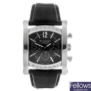 BULGARI - a gentleman's stainless steel Assioma chronograph wrist watch.