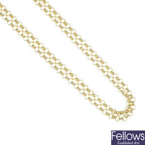 A 9ct gold lariat.