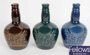 Three pottery whisky bottles, Chivas Brothers Ltd., Aberdeen, Scotland. 