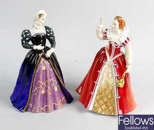 Two Royal Doulton Queens of the Realm figures.