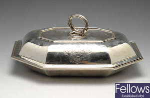A George III silver entree dish and cover.