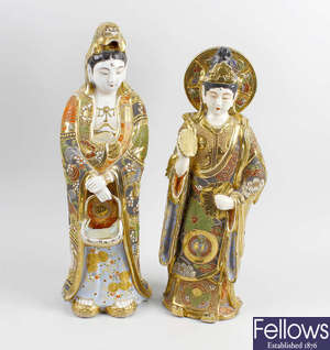  An Oriental pottery figure, plus another.