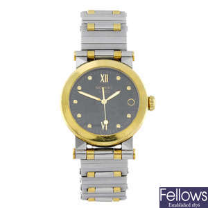 MOVADO - a mid-size bi-colour Vizio bracelet watch.