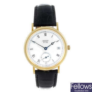 BREGUET - a gentleman's 18ct yellow gold Classique wrist watch.