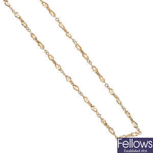 A necklace and matching 9ct gold bracelet.