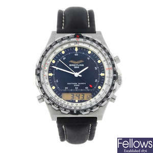 BREITLING - a gentleman's Iraqi Airforce issue stainless steel Navitimer Jupiter Pilot wrist watch.
