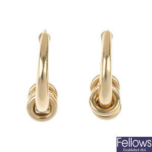 LINKS OF LONDON - a pair of 18ct gold ear hoops.