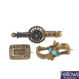 Three late 19th century brooches.